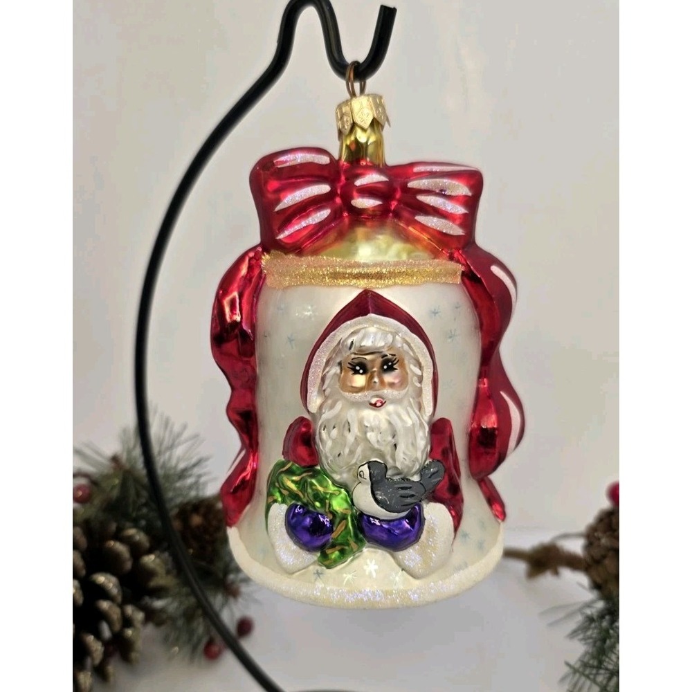 Christopher Radko Nick O'Bell 2 Santa 1999 Little Gems Glass Ornament